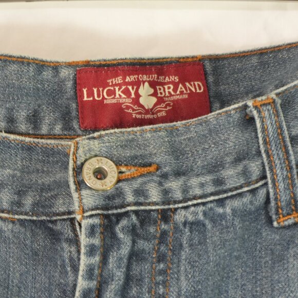 Lucky Brand 100% Cotton 34x32 Mens Blue Jeans 181 Relaxed Straight GUC - Picture 4 of 9